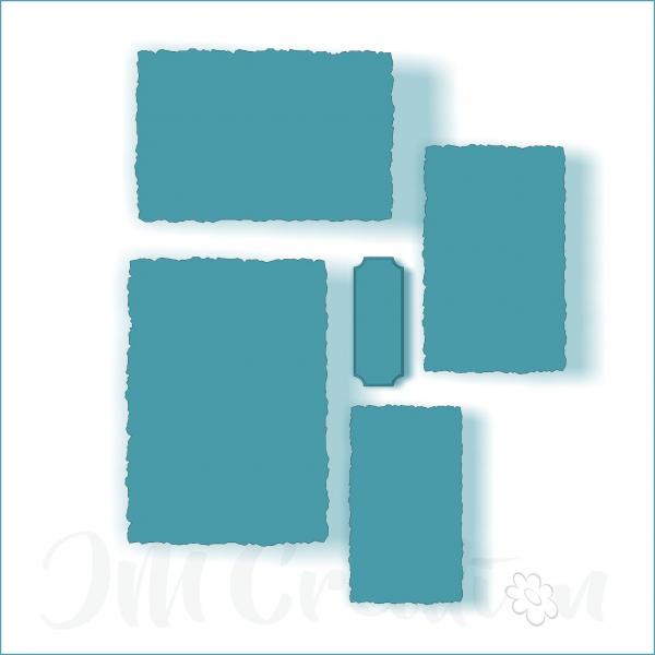 Stanzschablone - Büttenrandrechtecke